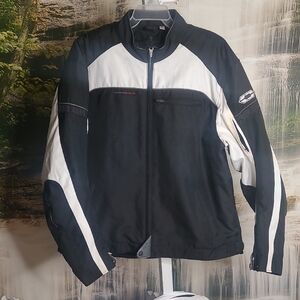 Castle Streetwear Men 2XL black white motorcycle riding heavy long sleeve jacket